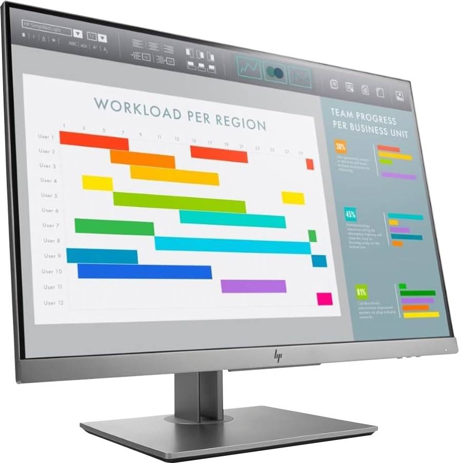 Ein Computerbildschirm, der ein Diagramm mit dem Titel „Workload Pro Region
