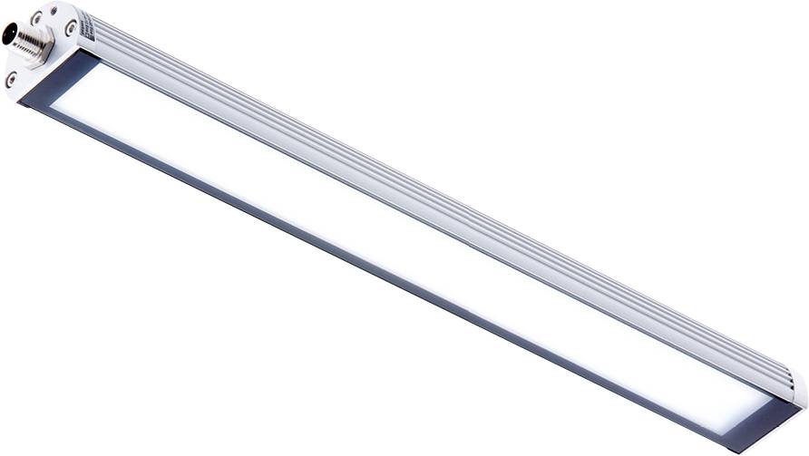 Ein schlanker, rechteckiger LED-Lichtstreifen mit Aluminium-Gehäuse, konzipiert für moderne Beleuchtungslösungen.