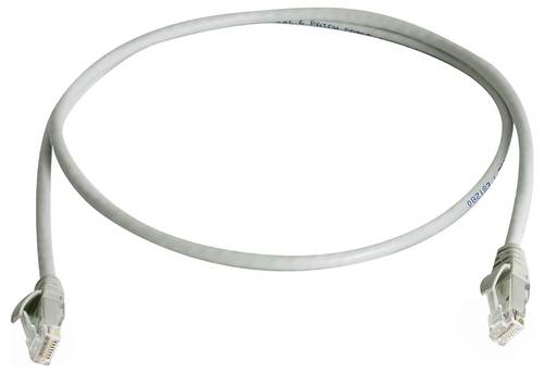 Telegärtner 100008048 RJ45 Patchkabel CAT 6 0.5 m Grau Flammwidrig, mit Knickschutztülle 1 St.