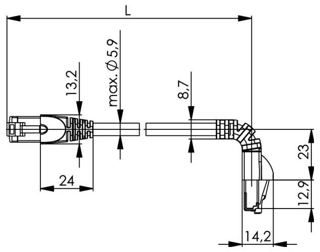 Telegärtner 100008295 RJ45 Patchkabel CAT 6a S/FTP 2.0m Weiß Flammwidrig, mit Knickschutztülle 1St.