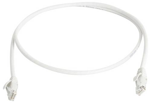 Telegärtner 100008522 RJ45 Patchkabel CAT 6 3.0 m Weiß Flammwidrig, mit Knickschutztülle 1 St.