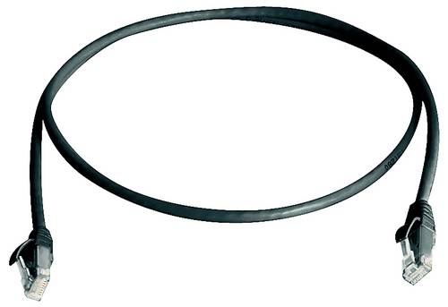 Telegärtner 100008722 RJ45 Patchkabel CAT 6 5.0 m Schwarz Flammwidrig, mit Knickschutztülle 1 St.