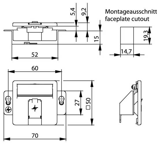 Technische Strichzeichnung einer Kabelsteckerverbindung mit beschrifteten Abmessungen, einschließlich Länge L, 24, 12,9, 13,7, 13,2, 8,7 und max. ø6.