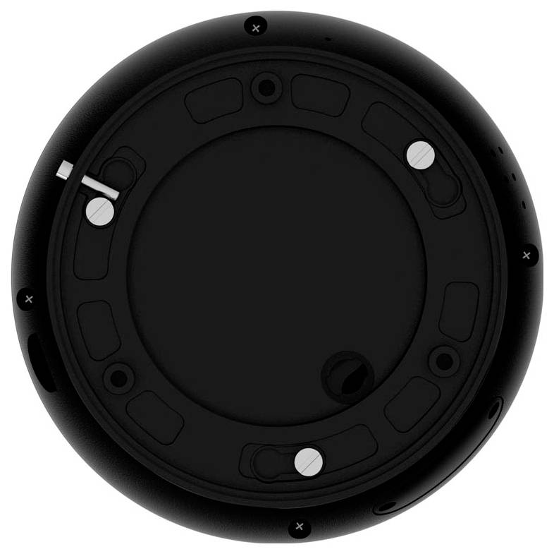 Eine schwarze Foscam-Sicherheitskamera mit kugelförmigem Design und sichtbarer Antenne, geeignet für die Überwachung im Innen- oder Außenbereich.