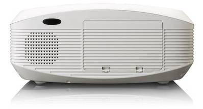 Weiße Projektoren-Seitenansicht mit Belüftung und Paneelen