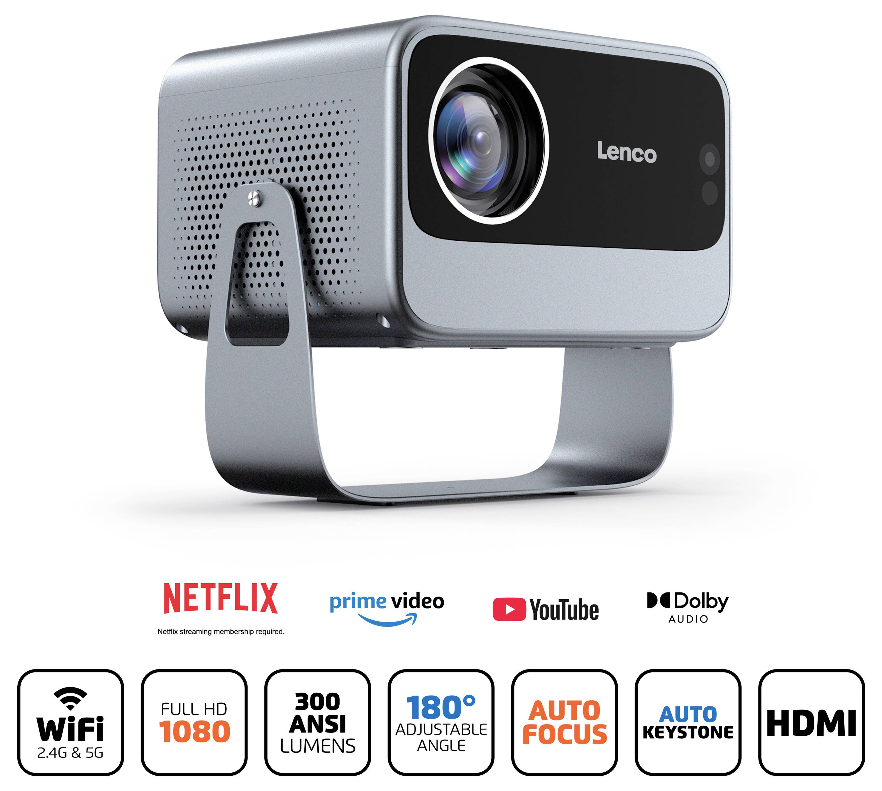 Lenco Beamer LPJ-960SI LCD 300 ANSI-Lumen 1920 x 1080 Full HD