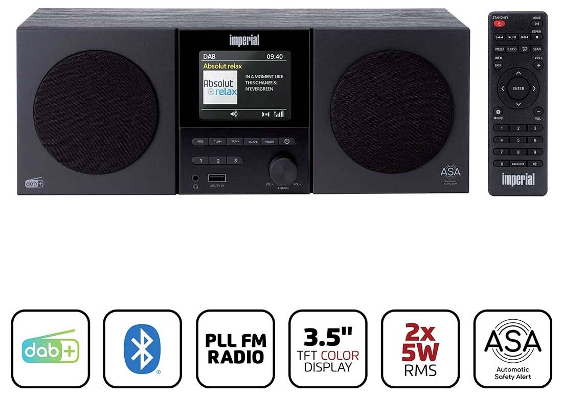 Imperial DABMAN 220 schwarz Tischradio DAB+, FM DAB+ Schwarz