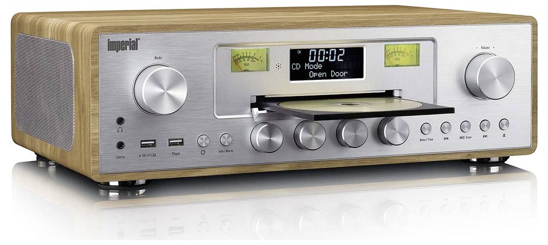 Imperial DABMAN 280CD buche / silber Tischradio DAB+, FM Silber