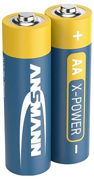 Zwei AA-Batterien der Marke „ANSMANN X-POWER