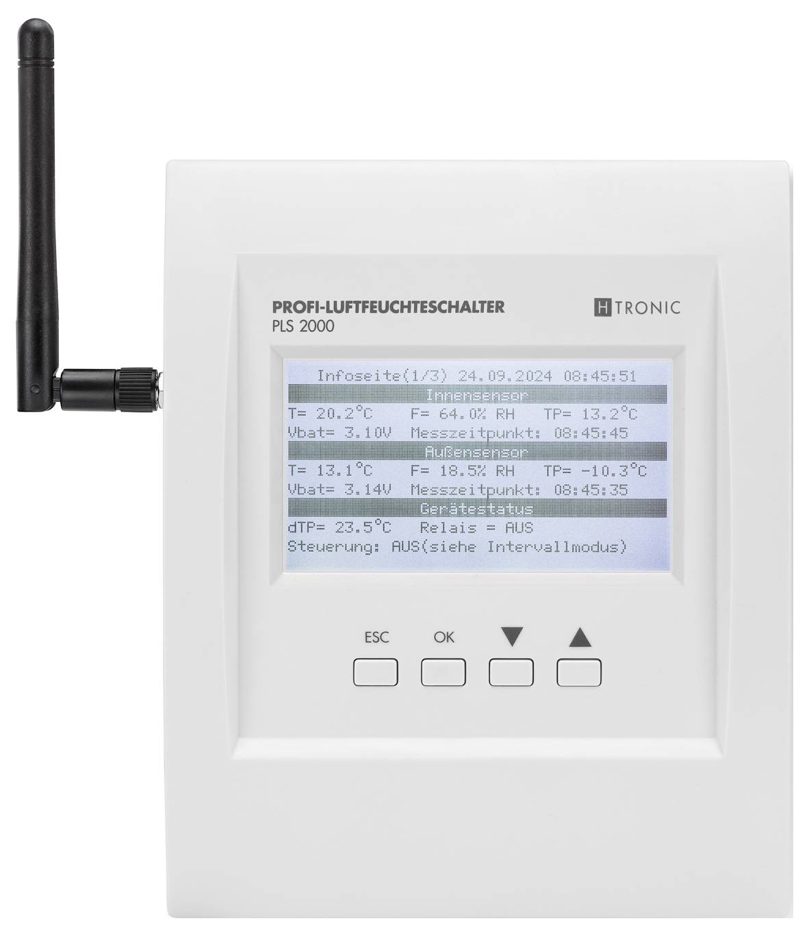 H-Tronic Feuchteregler 1 St. PLS2000 Messbereich: -40 - 125°C (L x B x H) 170 x 140 x 67mm