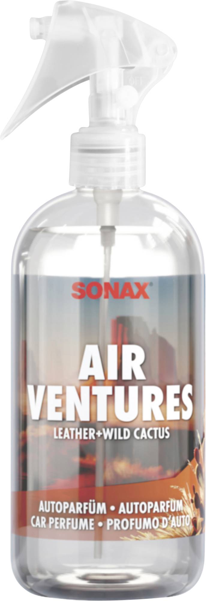 SONAX Air Ventures Autokklimaspray, Duft „Leder + Wilder Kaktus
