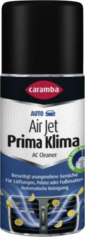 Dose Caramba Auto Air Jet Prima Klima Klimaanlage-Reiniger, gekennzeichnet zum Entfernen von Gerüchen aus Lüftungsschächten, Polsterung und Fußmatten.