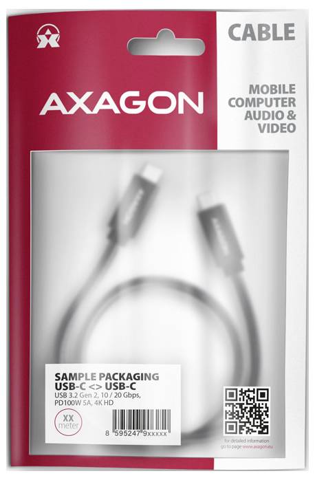 AXAGON USB-C® Kabel USB 3.2 Gen2 USB-C® Stecker 1m Schwarz vergoldete Steckkontakte BUCM32-CM10AB