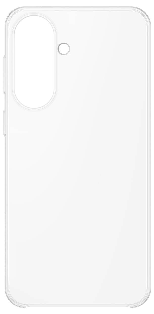 Weiße Smartphone-Hülle von hinten gezeigt, mit einem großen vertikalen Kameraausschnitt und einem kleineren kreisförmigen Ausschnitt oben links.