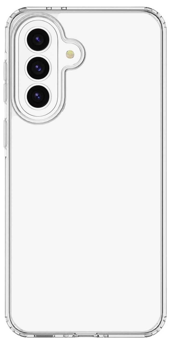 Klares Schutzcover für das Telefon von hinten gezeigt, mit Ausschnitt für dreifache rückseitige Kameras und Blitz.