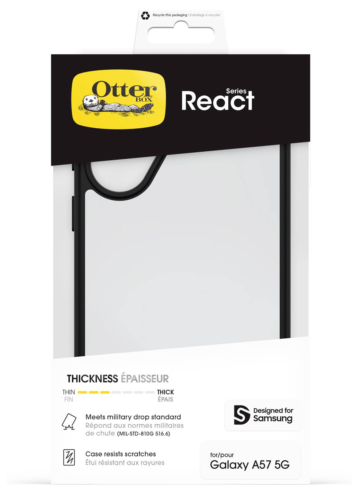 Otterbox React Backcover Samsung Galaxy A57 5G Schwarz, Transparent 77-000450