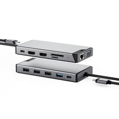 Alogic Notebook Dockingstation 12-in-1 USB-C PD DV3 laptop-dockingstation & portreplikator