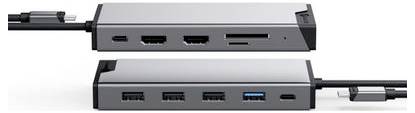 Alogic Notebook Dockingstation 12-in-1 USB-C PD DV3 laptop-dockingstation & portreplikator