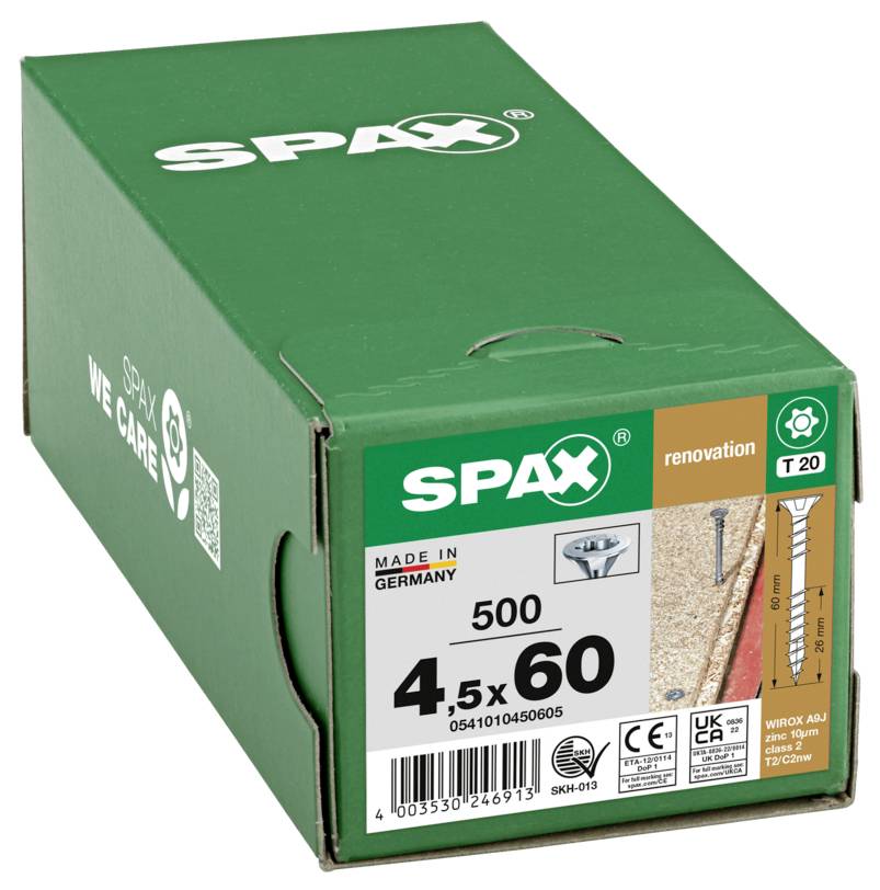 SPAX 0541010450605 Senkkopfschraube 4.5mm 60mm T-STAR plus Stahl 500St.