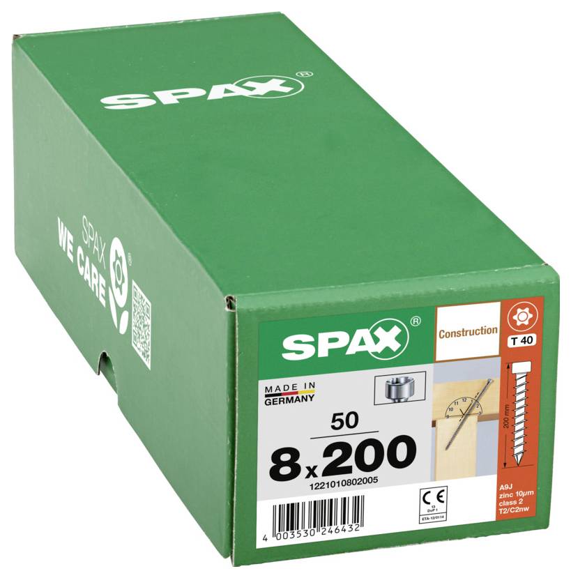 SPAX 1221010802005 Zylinderkopfschrauben-Sortiment 8mm 200mm T-STAR plus Stahl 50St.