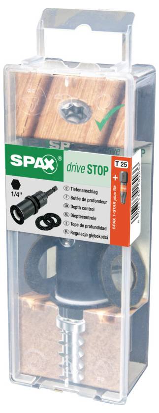 Grüne SPAX-Schraubenbox mit der Beschriftung „1000 3,5 x 25
