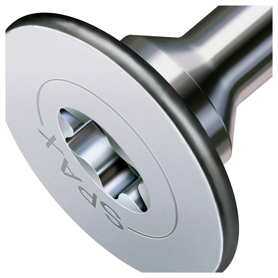 Nahaufnahme einer metallischen chirurgischen oder zahnmedizinischen Instrumentenspitze mit einem kreisförmigen Kopf und zentraler Öffnung, dargestellt auf weißem Hintergrund.