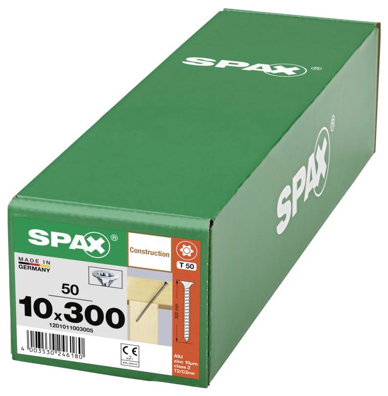 SPAX Konstruktionsschraube Karton mit Aufschrift „8x120