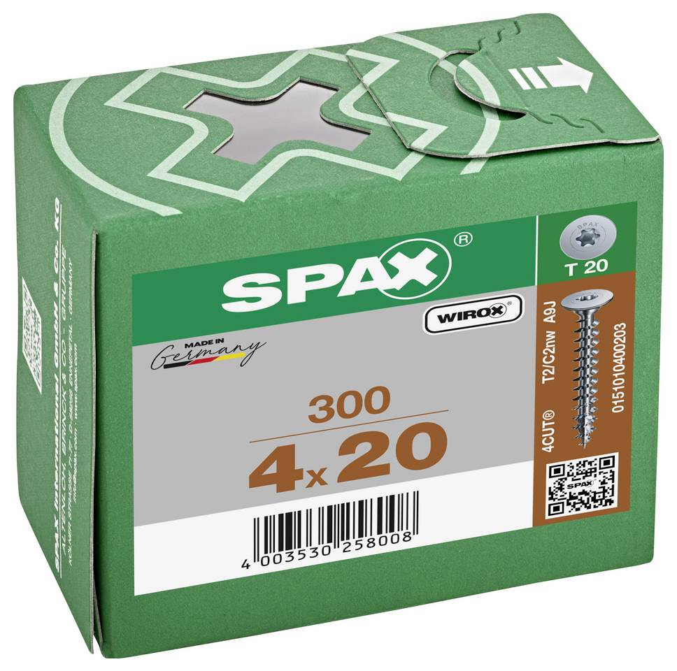 SPAX 0151010400203 Rückwandschrauben 4mm 20mm T-STAR plus Stahl 300St.