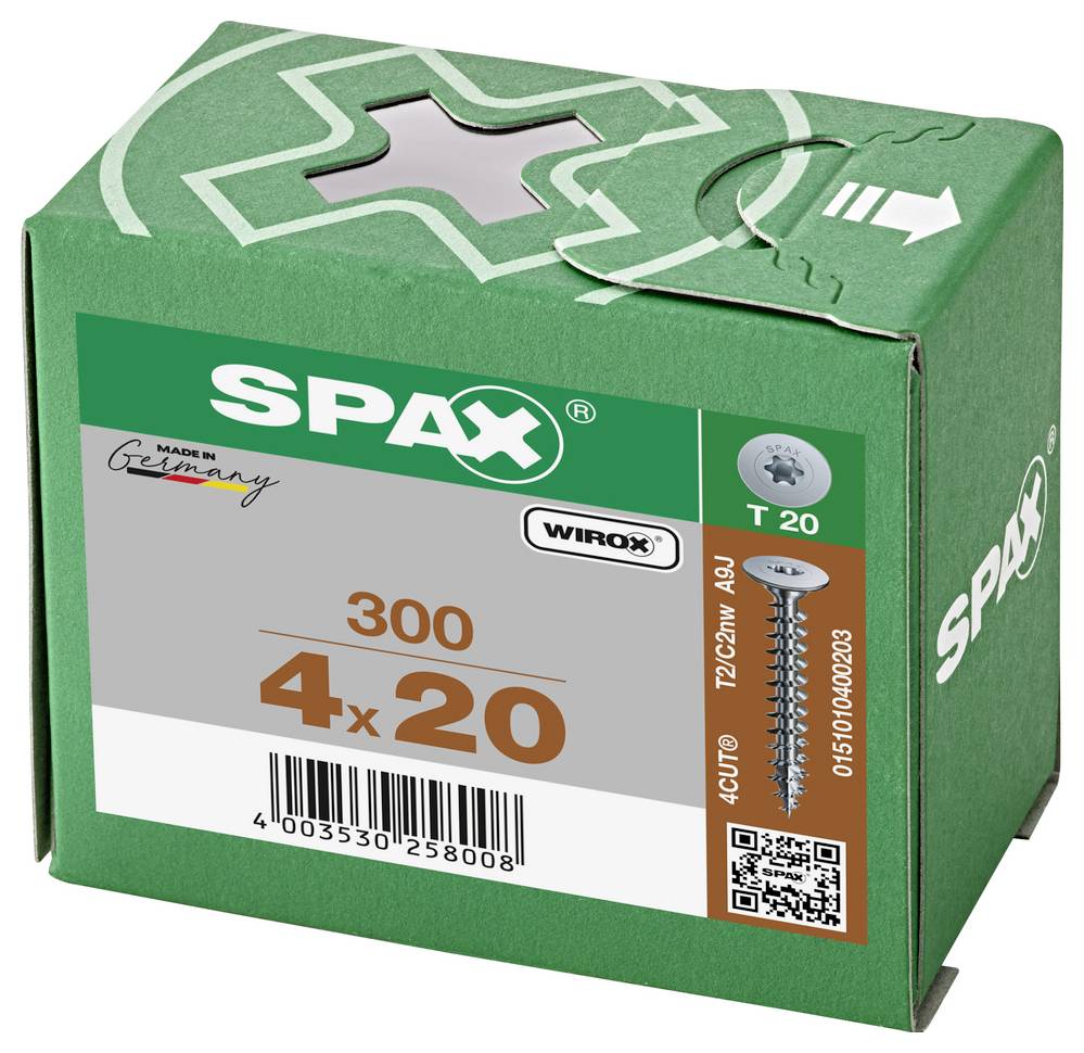 SPAX 0151010400203 Rückwandschrauben 4mm 20mm T-STAR plus Stahl 300St.