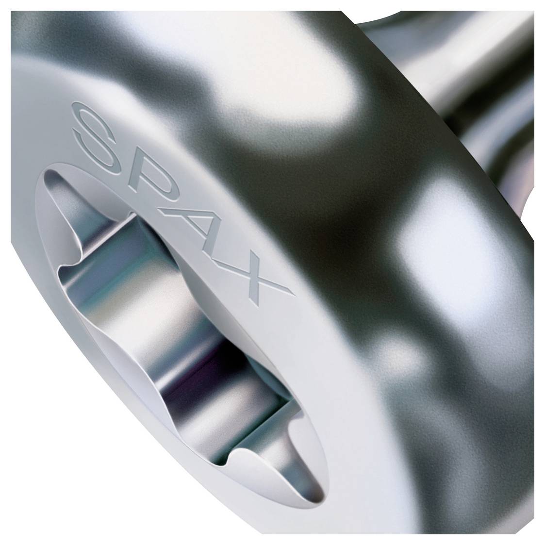Nahaufnahme eines silbernen Metallteils oder einer Komponente von SpaceX mit dem eingepressten Logo 