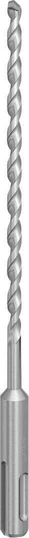 Ein Metallwendelbohrer mit Sechskantschaft, vertikal auf einem einfachen weißen Hintergrund gezeigt.
