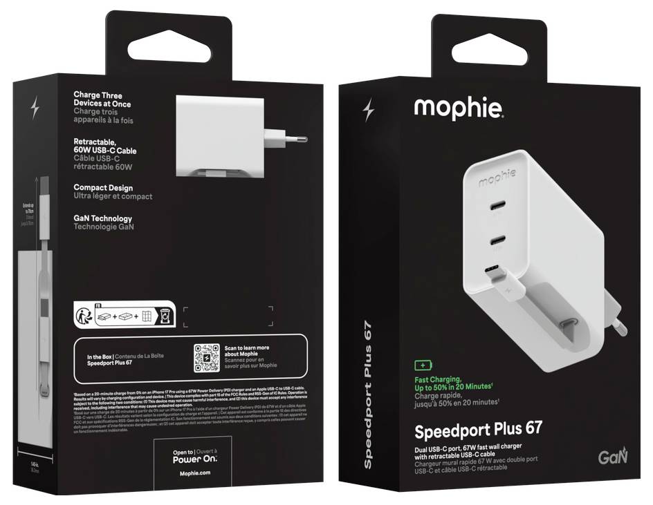 ZAGG Speedport 67 USB Ladegerät 67W 2x USB-C® Weiß GaN, USB Power Delivery (USB-PD)