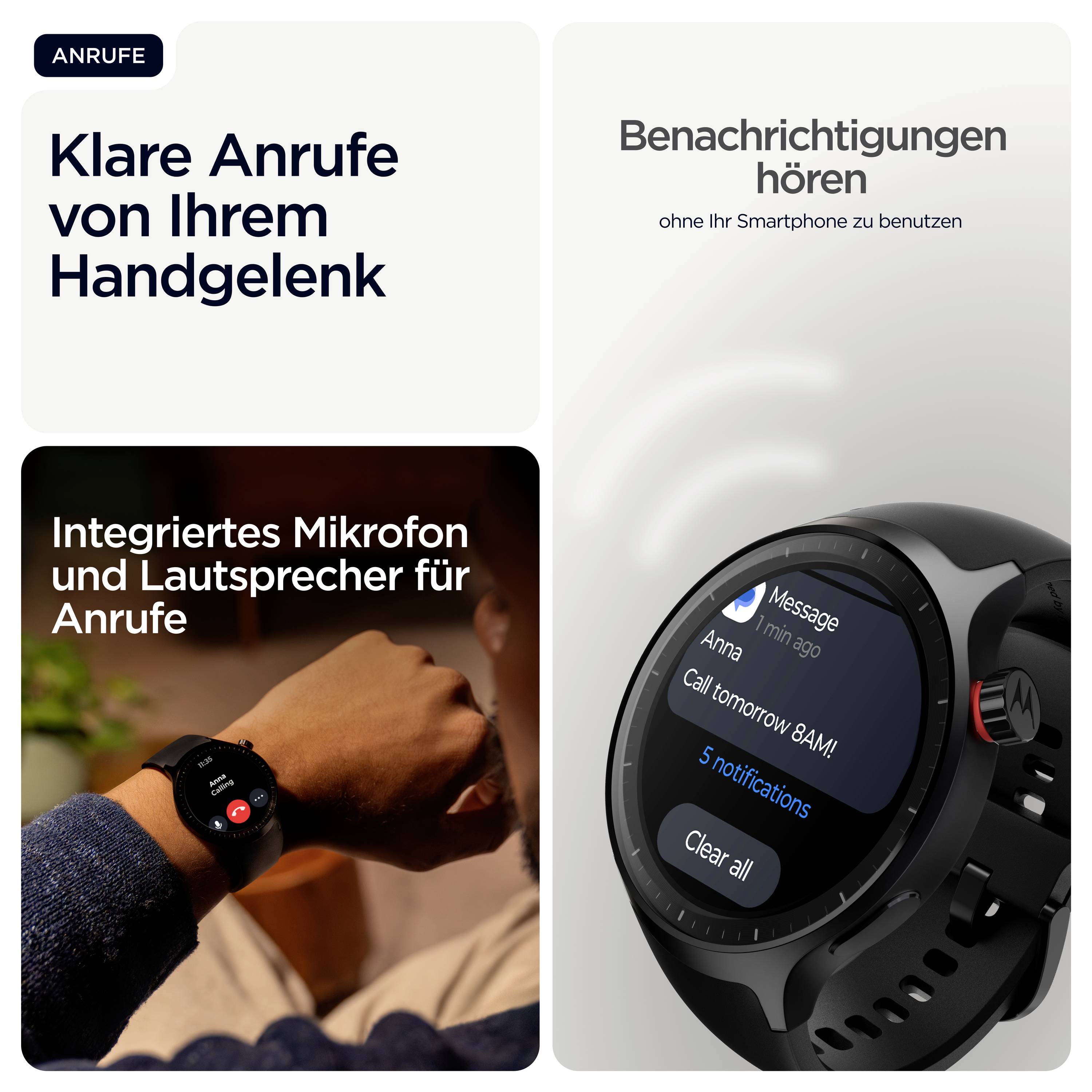 Motorola Moto Watch Basic Smartwatch Schwarz