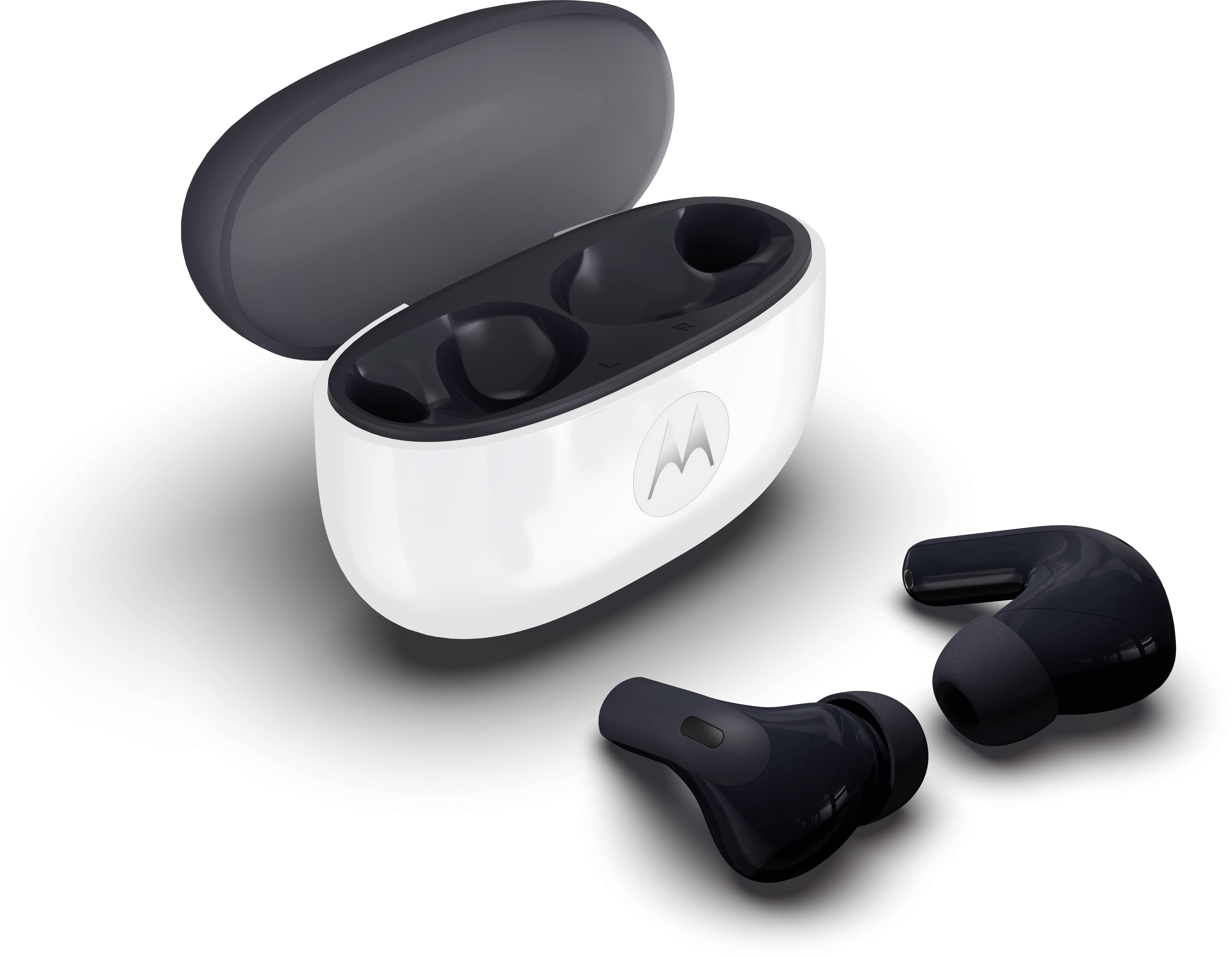Motorola moto buds 2 EarPods Bluetooth® Carbon High-Resolution Audio, Mikrofon-Rauschunterdrückung Ladecase