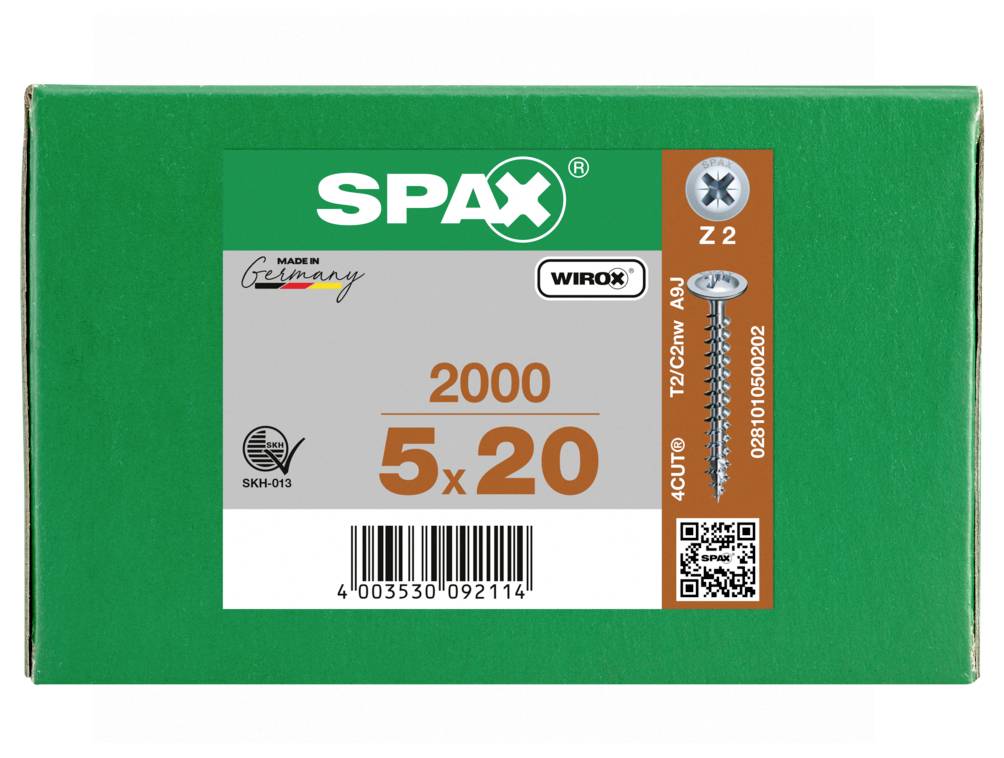 Grüne SPAX-Schraubenbox mit der Aufschrift 