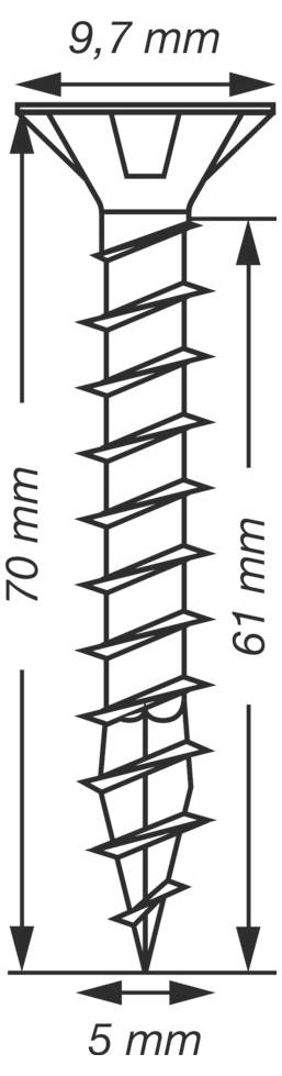 SPAX 1191010500705 Senkkopfschraube 5mm 70mm T-STAR plus Stahl 200St.