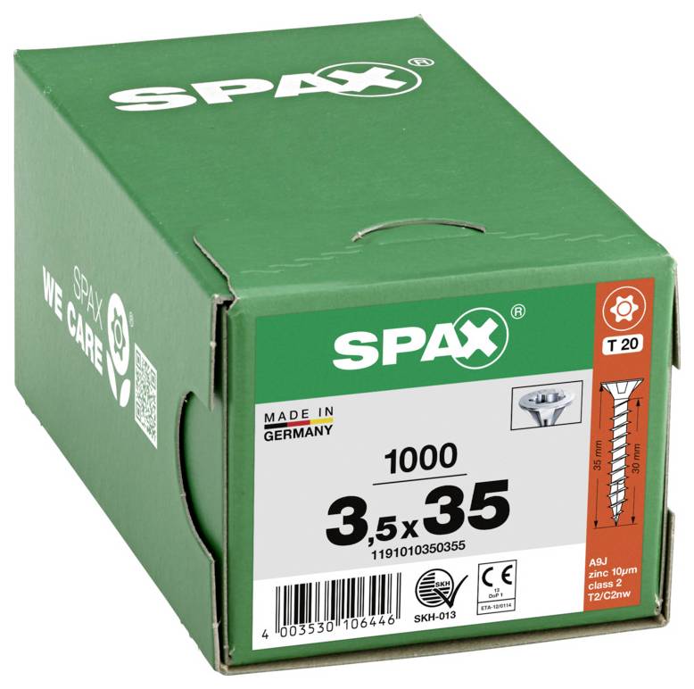 SPAX 1191010350355 Senkkopfschraube 3.5mm 35mm T-STAR plus Stahl 1000St.