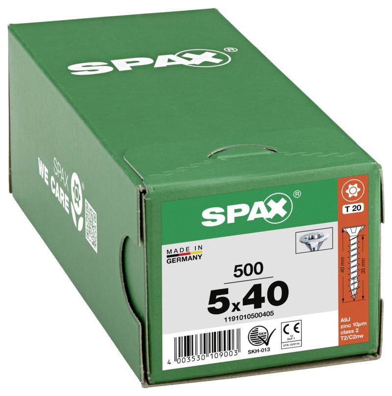 SPAX 1191010500405 Senkkopfschraube 5mm 40mm T-STAR plus Stahl 500St.
