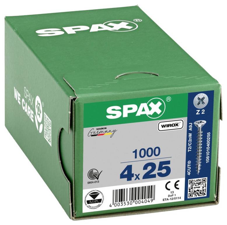 SPAX-Schraubenbox mit Aufschrift 