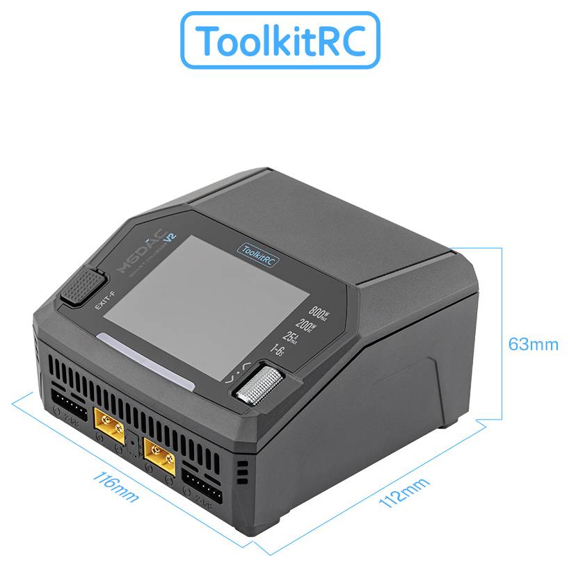 Toolkit RC ToolkitRC M6DAC V2 LiPo 1-6S 16A Ladegerät 240V 28A LiPo, LiHV, LiFe, LiIon, LTO, NiMH, Blei
