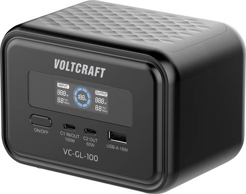 VOLTCRAFT VC-GL-100 Powerstation 6.2 Ah USB PD LiFePO 4 Schwarz Statusanzeige