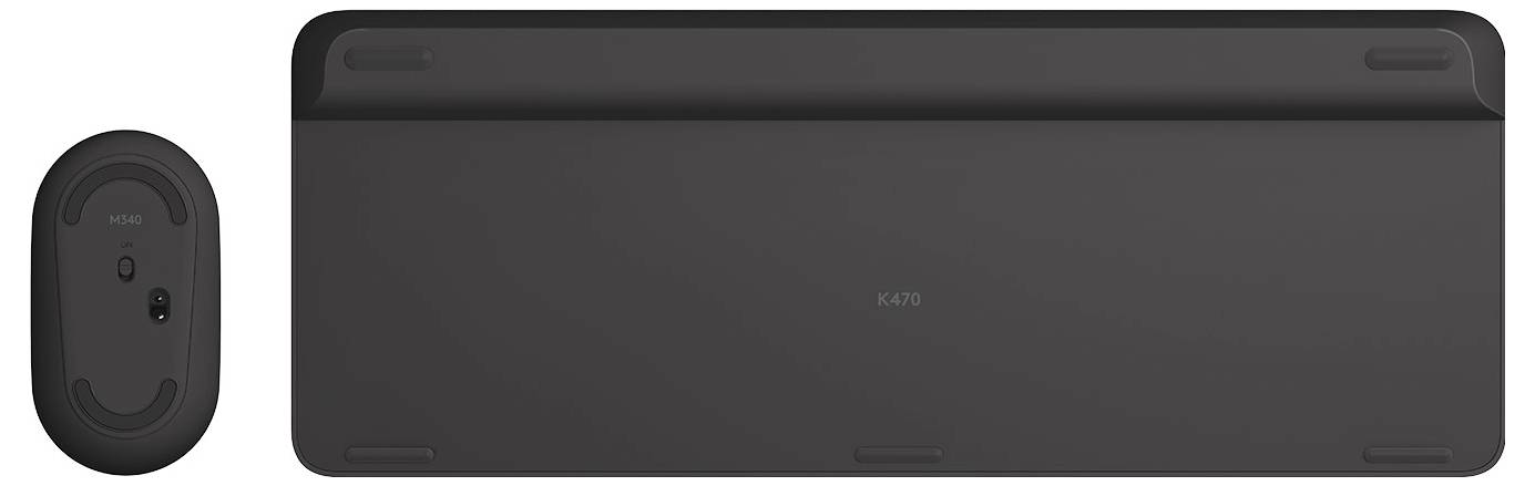 Logitech Slim Combo M Kabellos Tastatur, Maus-Set Belgisch, AZERTY Graphit
