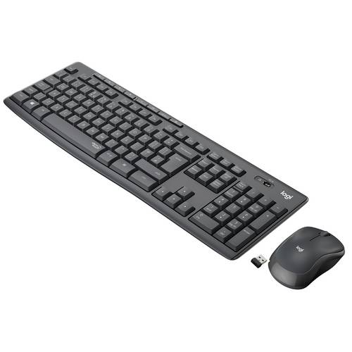 Logitech MK295 Kabellos Tastatur, Maus-Set Belgisch, AZERTY Graphit