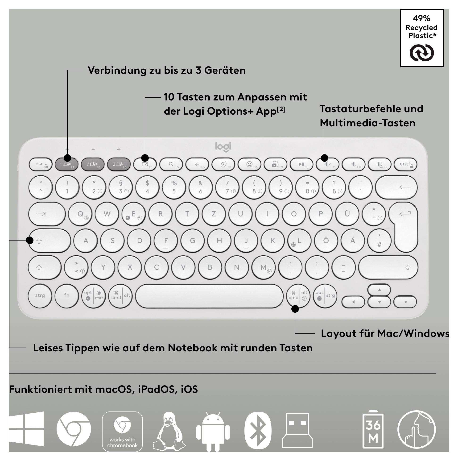 Tablet in einer Schutzhülle mit abnehmbarer Tastatur, aufgeklappt wie ein kleiner Laptop auf weißem Hintergrund.