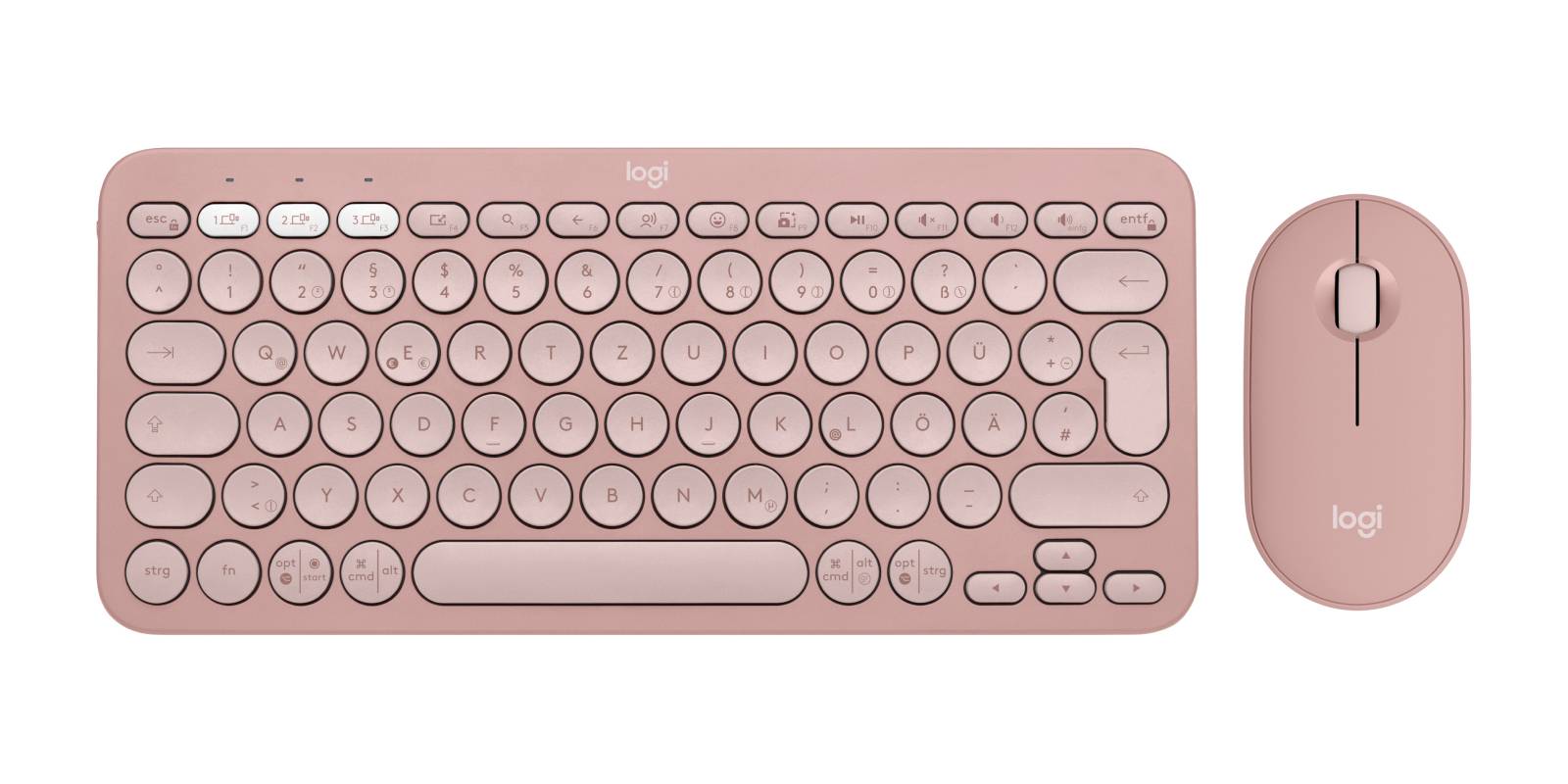 Logitech Pebble 2 Combo Tastatur, Maus-Set Kabellos Optisch Pink 3 Tasten