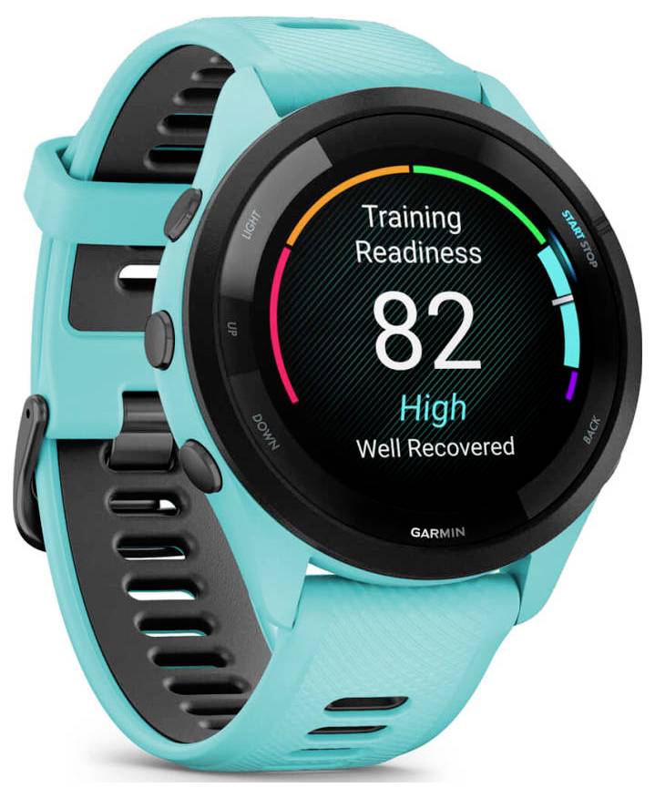 Garmin Forerunner 265 - 46 mm - Aqua - intelligente Uhr mit Riemen - Handgelenkgröße: 135-205 mm - Anzeige 3.25 cm (1.3"