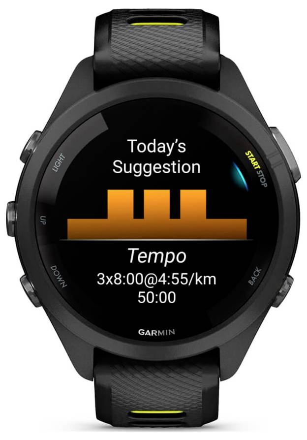 Garmin-Smartwatch zeigt einen Trainingsvorschlag an: 