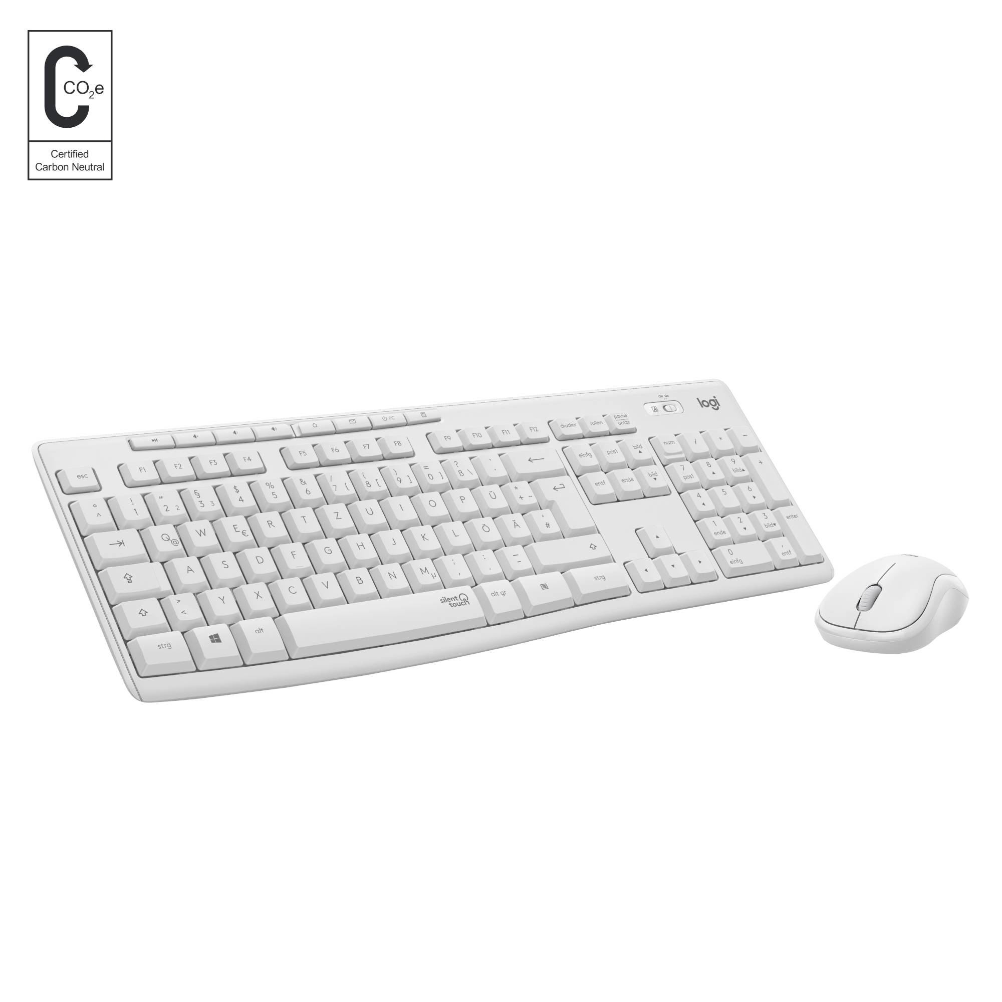 Logitech MK295 Kabellos Tastatur, Maus-Set US-Englisch, QWERTY Weiß