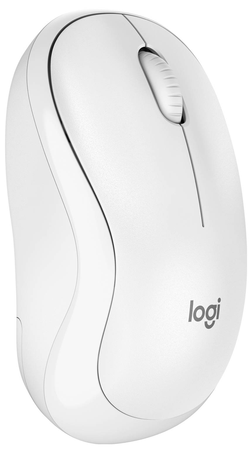 Weiße kabellose Logitech-Computermaus mit Scrollrad und 