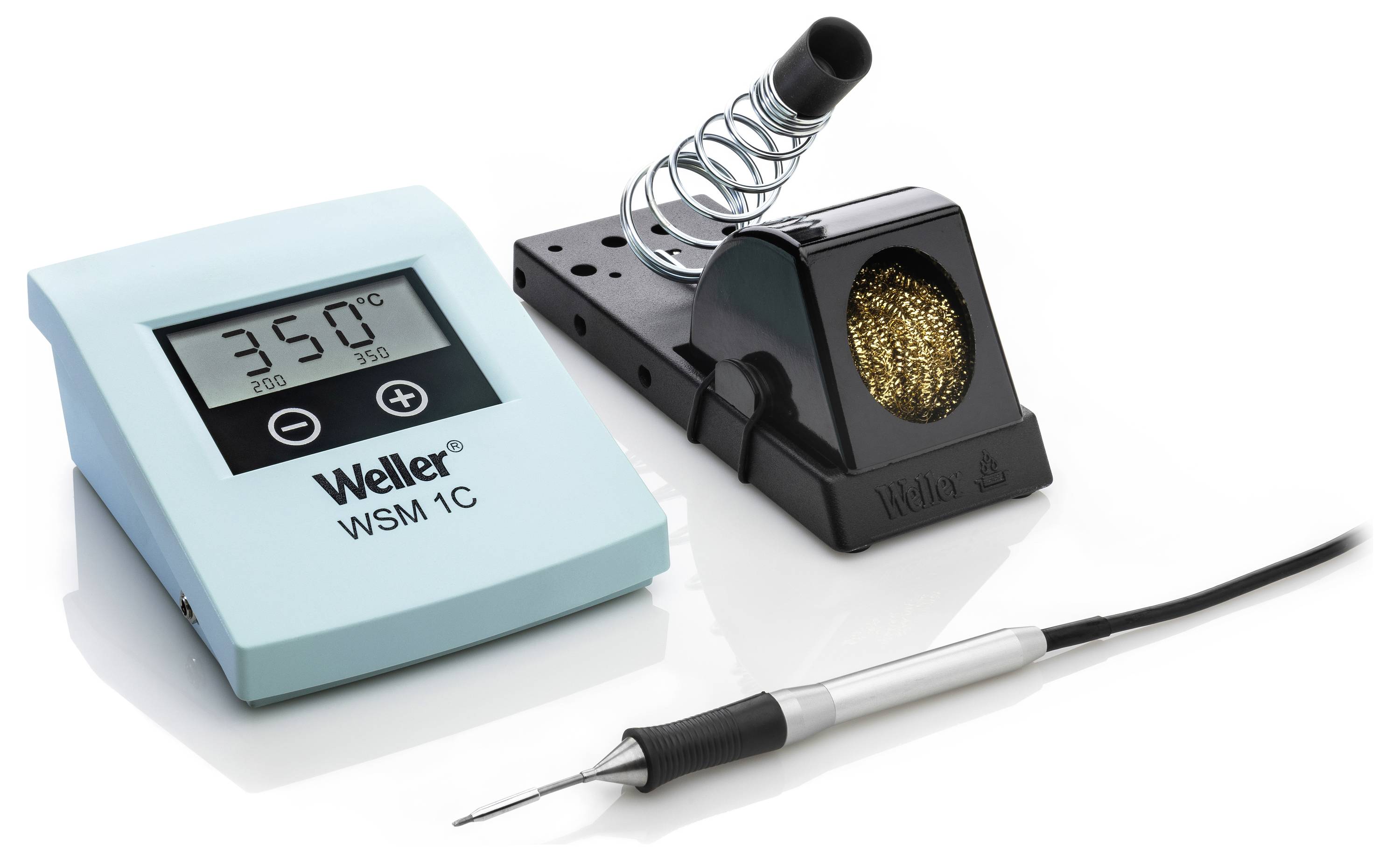Weller WSM1C KIT F/G 230V Lötstation Set digital 50W 100 - 400°C Akkubetrieben, inkl. Ablage, inkl. Entlötpumpe, inkl. Lötspitze